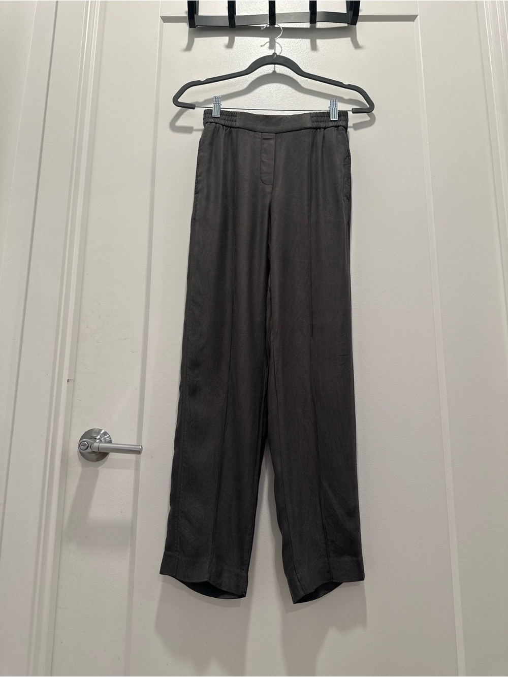 NWOT Massimo Dutti Linen Blend Trouser Pant Size 2 Light Gray - Picture 9 of 10